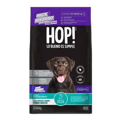 HOP! Perro Adulto Raza Mediana y Grande  Pack Ahorro 24 kg