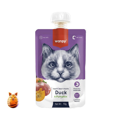 Wanpy Cat Tasty Meat Paste Duck Pumpkin 90 gr