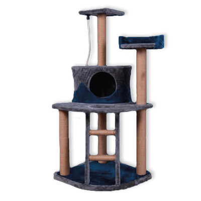 RASCADOR DE FELPA SUAVE PARA GATO COLOR AZUL MARINO