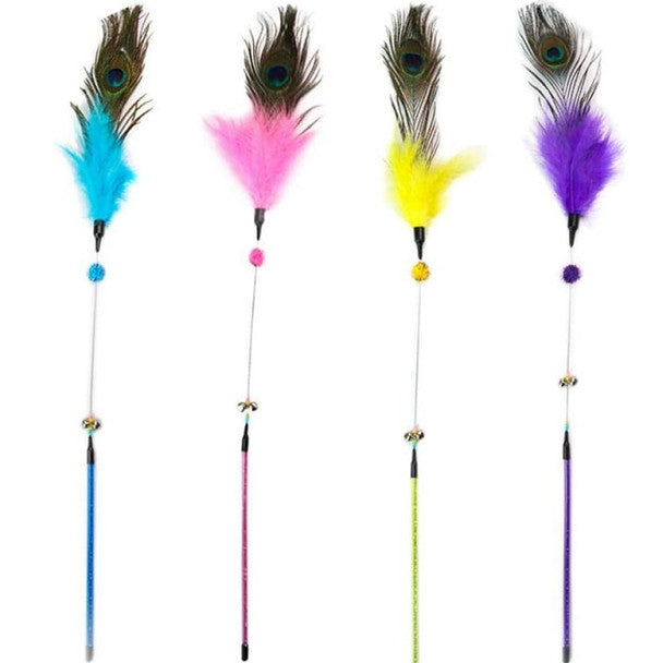 Juguete varilla plumas 70 cm con segmento flexible