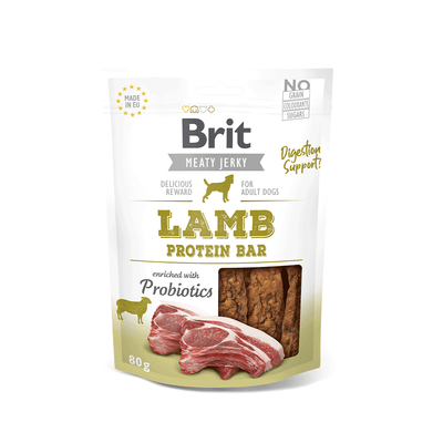 Brit Jerky Snack Lamb Protein Bar for Dogs 80grs