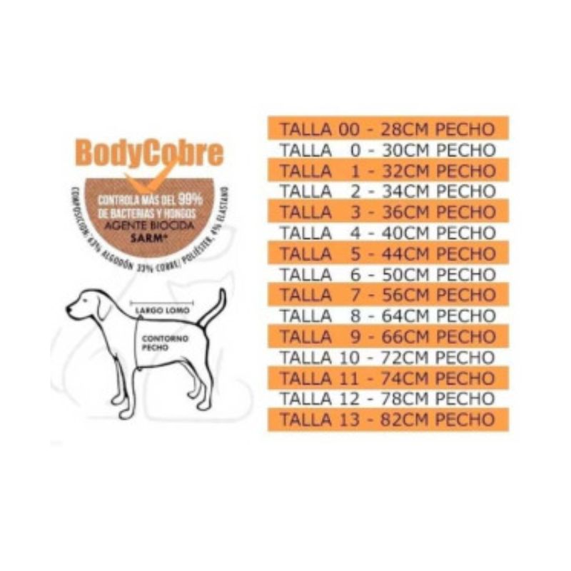Body Cobre Perro/Gato Entre 10 a 13 kg Talla 6