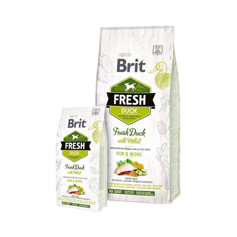 BRIT FRESH PERRO ACTIVE RUN & WORK DUCK WITH MILLET (2.5 kg)