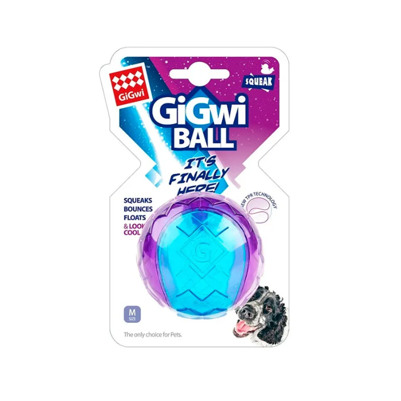 Gigwi Ball Squaker Transparente Violeta/Azul M