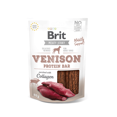 Brit Jerky Snack Venison Protein Bar For Dogs 80 Gr