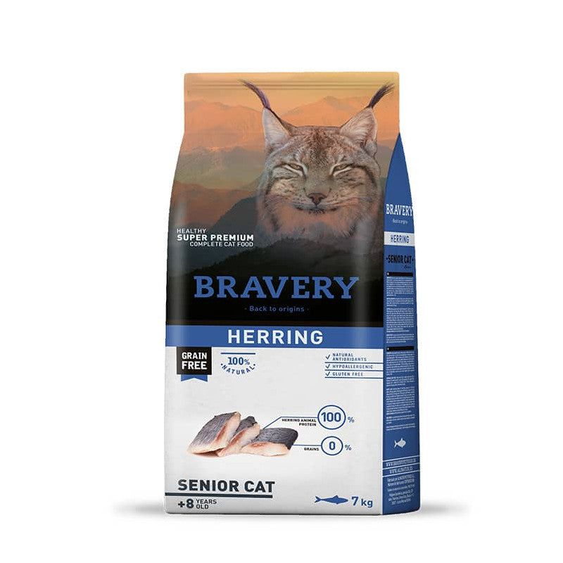 BRAVERY GATO SENIOR SABOR ARENQUE (HERRING) 2 KG