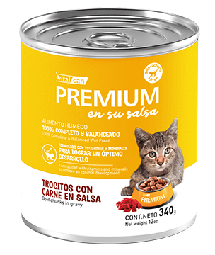 PREMIUM GATO CACHORRO CARNE EN SU SALSA (340 G)