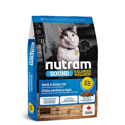 NUTRAM SOUND WELLNESS ADULT SENIOR CAT FOOD 5.4 KG