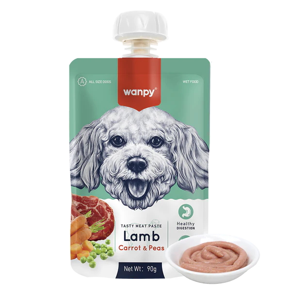 Wanpy Dog Tasty Meat Paste Lamb Carrot & Peas 90 gr